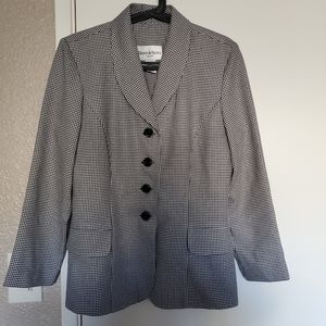 Danny & Nicole Womens Black and White Blazer Size 6P